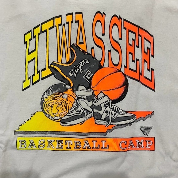 Hiwassee North Carolina Basketball Camp Single Stitch VTG White Tee Men's XXL - Picture 3 of 9